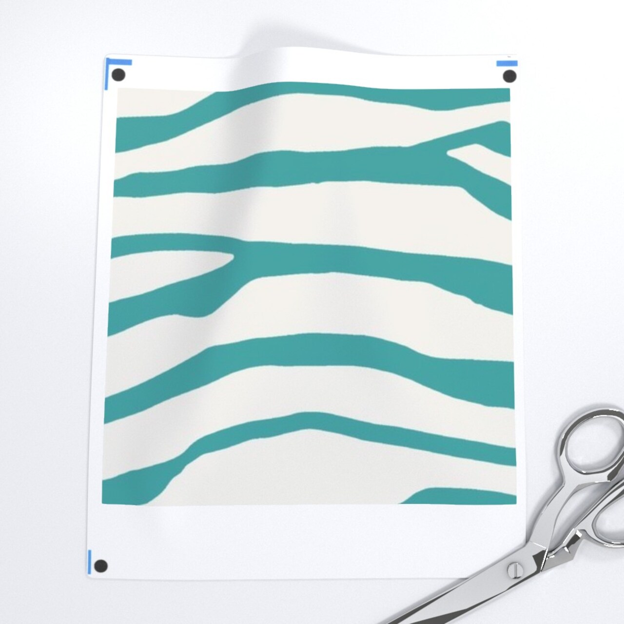 Brackenbury Beach Turquoise White Stripe Teal Aqua Zebra Custom Printed Fabric by Spoonflower Various Fabrics by the Yard or Fat Quarter